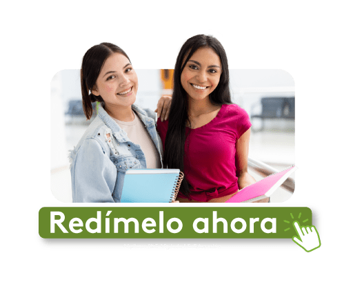  Dos estudiantes sonrientes sosteniendo útiles escolares en un campus universitario